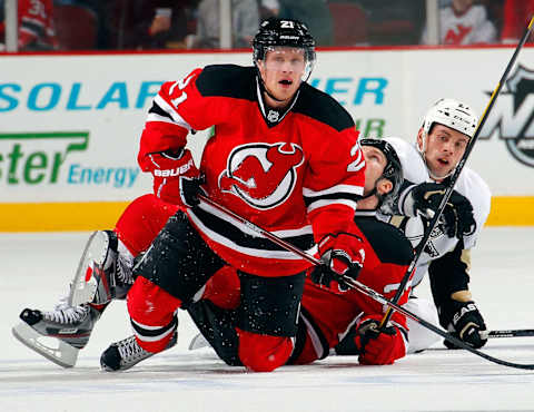 Mattias Tedenby #21 of the New Jersey Devils (Photo by Paul Bereswill/Getty Images)