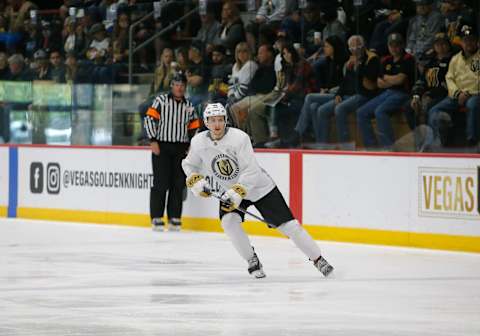 LAS VEGAS, NV – JUNE 29: Vegas Golden Knights Jonas Rondbjerg (46) participates in a scrimmage game at the Vegas Golden Knights Development Camp Saturday, June 29, 2019, at City National Arena in Las Vegas, NV. (Photo by Marc Sanchez/Icon Sportswire via Getty Images)