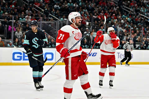 Detroit Red Wings, Dylan Larkin #71. (Photo by Alika Jenner/Getty Images)