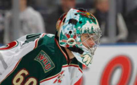 Former Minnesota Wild goalie Jose Theodore had a strong 2010 season and had arguably the best goalie helmet in franchise history.  (Joel Auerbach/Getty Images)