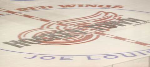 Detroit Red Wings logo. (Photo by Tom Szczerbowski/Getty Images)