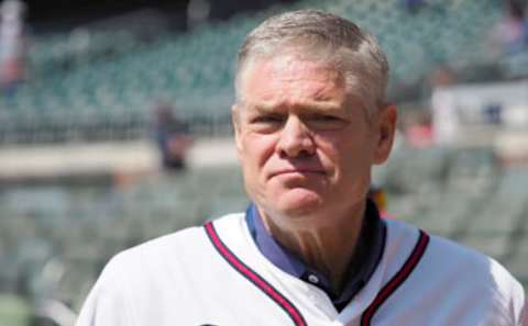 Braves legend Dale Murphy prior to the MLB regular season game between the Atlanta Braves and the Los Angeles Dodgers on August 18, 2019 at SunTrust Park in Atlanta, GA. (Photo by David John Griffin/Icon Sportswire via Getty Images)