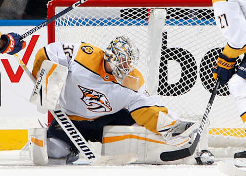 Nashville Predators, Kevin Lankinen #32. (Photo by Bruce Bennett/Getty Images)