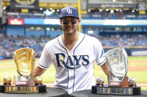 Apr 16, 2016; St. Petersburg, FL, USA; Tampa Bay Rays center fielder 