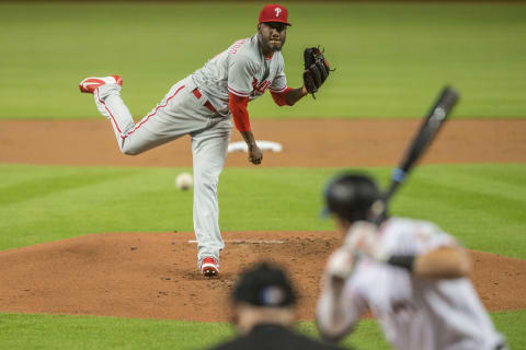 De Los Sanntos will contribute to the Phillies stretch drive. Photo by Sam Navarro/Miami Herald/TNS via Getty Images.