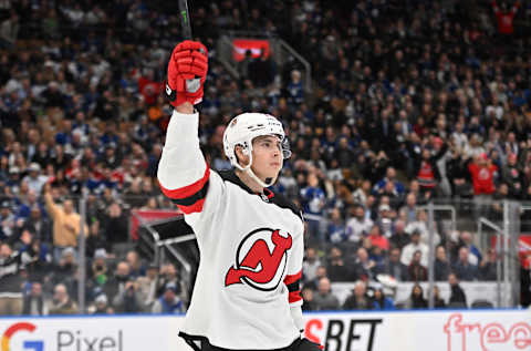 New Jersey Devils forward Yegor Sharangovich (17): Dan Hamilton-USA TODAY Sports