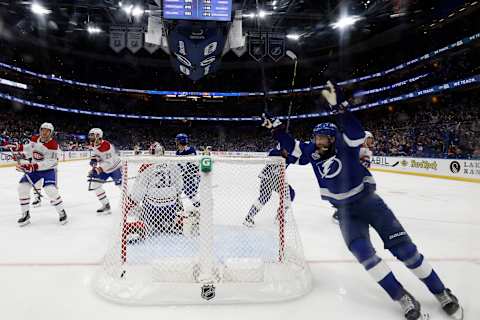 Victor Hedman #77 of the Tampa Bay Lightning. (Photo by Mike Carlson/Getty Images)