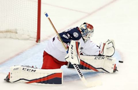 NHL Power Rankings: Columbus Blue Jackets goalie Sergei Bobrovsky (72) makes a save against the Pittsburgh Penguins during the second period at the PPG PAINTS Arena. The Penguins won 4-3 in overtime. Mandatory Credit: Charles LeClaire-USA TODAY Sports