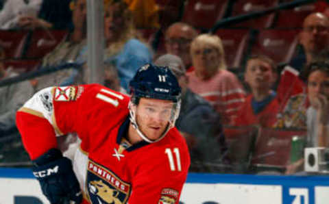 SUNRISE, FL – APRIL 8: Jonathan Huberdeau. (Photo by Eliot J. Schechter/NHLI via Getty Images)