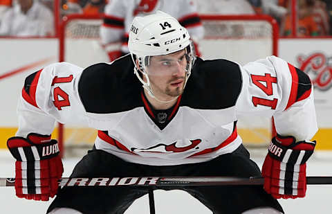 Adam Henrique #14 of the New Jersey Devils. (Photo by Jim McIsaac/Getty Images)