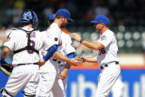 NEW YORK, NY – MAY 3: Matt Harvey #33 of the New York Mets leaves the game against the Atlanta Braves at Citi Field on Thursday, May 3, 2018 in the Queens borough of New York City. (Photo by Alex Trautwig/MLB Photos via Getty Images)