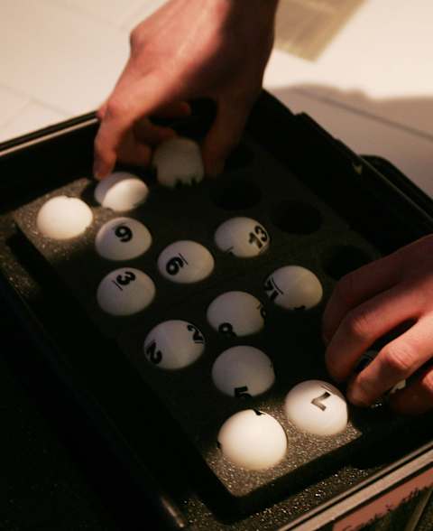 NEW YORK – APRIL 07: The balls are readied for placement in the lottery machine during the 2008 NHL Draft Drawing on April 7, 2008 at the National Hockey League headquarters in New York City. (Photo by Bruce Bennett/Getty Images for the NHL)