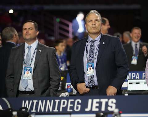 Kevin Cheveldayoff of the Winnipeg Jets (Photo by Bruce Bennett/Getty Images)