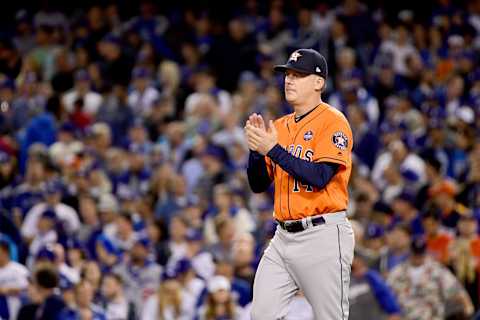 LOS ANGELES, CA – NOVEMBER 01: Manager A.J. Hinch (Photo by Harry How/Getty Images)