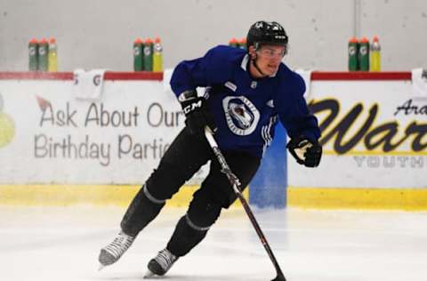 ENGLEWOOD, CO – JUNE 29: Colorado Avalanche forward Shane Bowers, #67, skates during the Av’s Development Camp at the Family Sports Center June 29, 2018. (Photo by Andy Cross/The Denver Post via Getty Images)