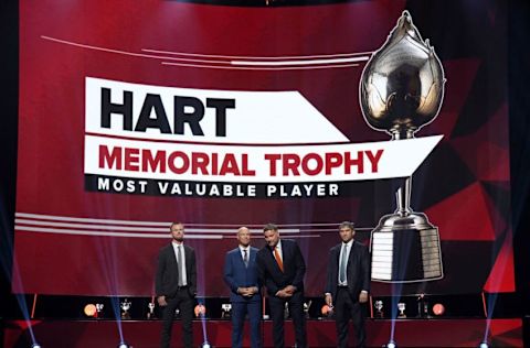 LAS VEGAS, NV - JUNE 20: Former Hart Trophy winners (L-R) 