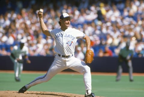 TORONTO, ON – CIRCA 1989: Dave Stieb #37 of the Toronto Blue Jays pitches during an Major League Baseball game circa 1989 at Exhibition Stadium in Toronto, Ontario. Stieb played for the Blue Jays from 1979-92 and in 1998. (Photo by Focus on Sport/Getty Images)