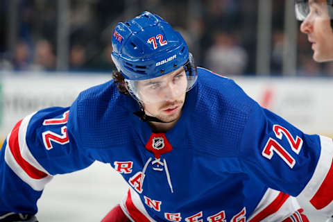 NEW YORK, NY – JANUARY 09: Filip Chytil #72 of the New York Rangers skates against the New Jersey Devils at Madison Square Garden on January 9, 2020 in New York City. (Photo by Jared Silber/NHLI via Getty Images)