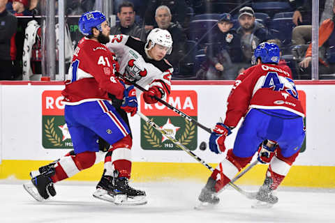 Yegor Sharangovich #22 of the Binghamton Devils (Photo by Minas Panagiotakis/Getty Images)