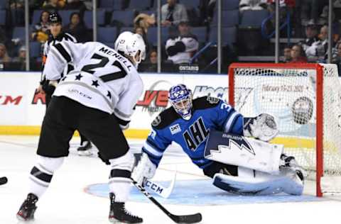 ONTARIO, CALIFORNIA – JANUARY 27: AHL All-Star Game, Brennan Menell #27 (Photo by Harry How/Getty Images)