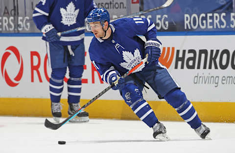 TORONTO, ON – APRIL 7: Zach Hyman #11 of the Toronto Maple Leafs . (Photo by Claus Andersen/Getty Images)