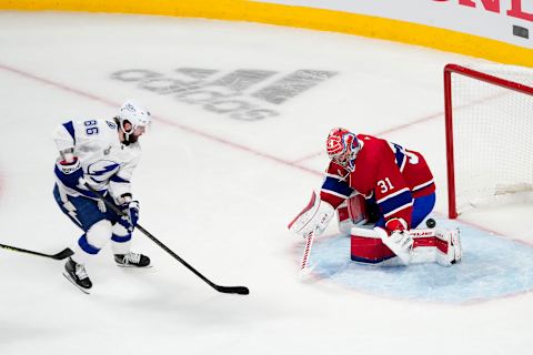 Nikita Kucherov #86 of the Tampa Bay Lightning. (Photo by Mark Blinch/Getty Images)