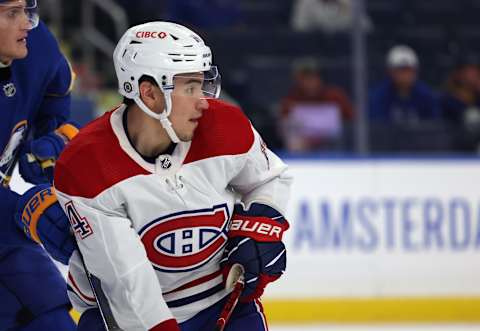 Oct 14, 2021; Buffalo, New York, USA; Montreal Canadiens Nick Suzuki. Mandatory Credit: Timothy T. Ludwig-USA TODAY Sports