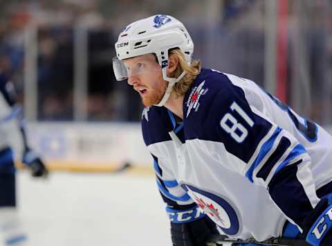 BUFFALO, NY – FEBRUARY 23: Kyle Connor #81 of the Winnipeg Jets before a face-off during the first period against the Buffalo Sabres at KeyBank Center on February 23, 2020 in Buffalo, New York. (Photo by Timothy T Ludwig/Getty Images)