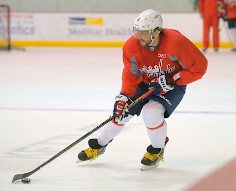 ARLINGTON VA, SEPTEMBER 18: Washington Capitals’ Ale Ovechkin takes part in drills during the Washington Capitals training camp in Arlington VA, September 18, 2015. (Photo by John McDonnell/The Washington Post via Getty Images)