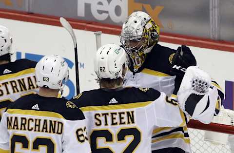 Boston Bruins goaltender Daniel Vladar (80). Mandatory Credit: Charles LeClaire-USA TODAY Sports