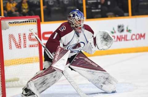 NHL Power Rankings: Colorado Avalanche goalie Semyon Varlamov (1) during the first period against the Nashville Predators at Bridgestone Arena. Mandatory Credit: Christopher Hanewinckel-USA TODAY Sports