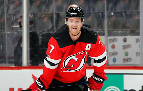 Dougie Hamilton #7 of the New Jersey Devils (Photo by Bruce Bennett/Getty Images)