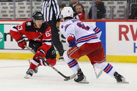 New Jersey Devils left wing Jesper Bratt (63): Ed Mulholland-USA TODAY Sports