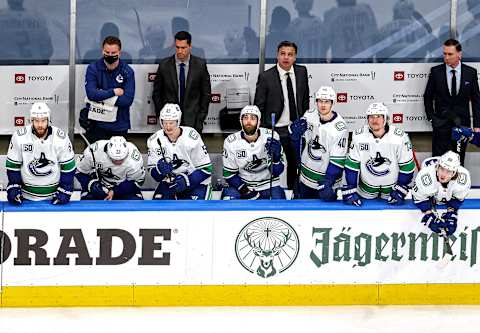 EDMONTON, ALBERTA – SEPTEMBER 04: The Vancouver Canucks. (Photo by Bruce Bennett/Getty Images)