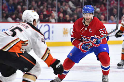 MONTREAL, QC: Max Pacioretty #67 of the Montreal Canadiens skates against the Anaheim Ducks in an NHL game on December 20, 2016. (Photo by Francois Lacasse/NHLI via Getty Images)