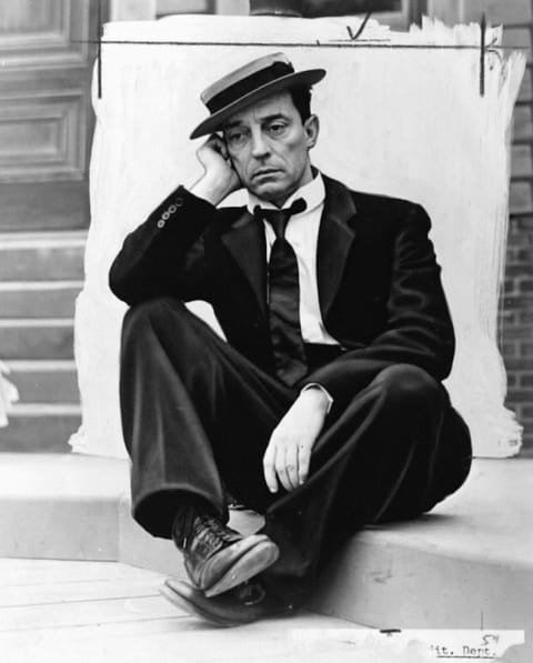 Actor Buster Keaton wearing his signature pork pie hat in 1939.