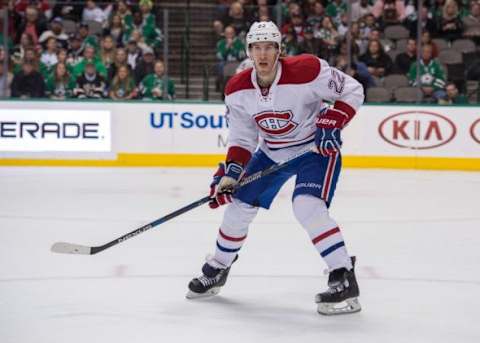 Dec 19, 2015; Dallas, TX, USA; Montreal Canadiens right wing Dale Weise (22) skates against the Dallas Stars during the game at the American Airlines Center. The Stars defeat the Canadiens 6-2. Mandatory Credit: Jerome Miron-USA TODAY Sports