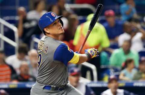 Mar 10, 2017; Miami, FL, USA; Colombia infielder Giovanny Urshela (39) pops out in the third inning against the USA during the 2017 World Baseball Classic at Marlins Park. Mandatory Credit: Logan Bowles-USA TODAY Sports