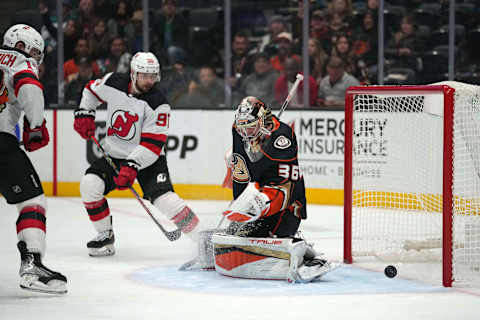 Anaheim Ducks goaltender John Gibson (36): Kirby Lee-USA TODAY Sports