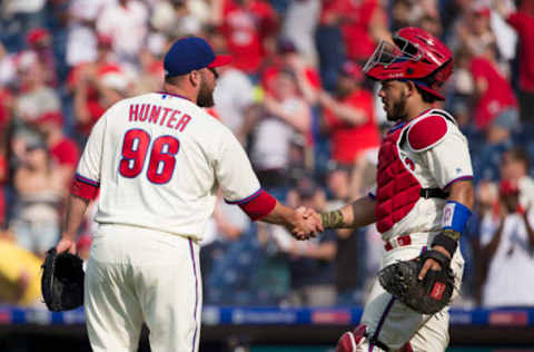 Hunter is providing dependable setup innings for Kapler in the second half. Photo by Mitchell Leff/Getty Images.