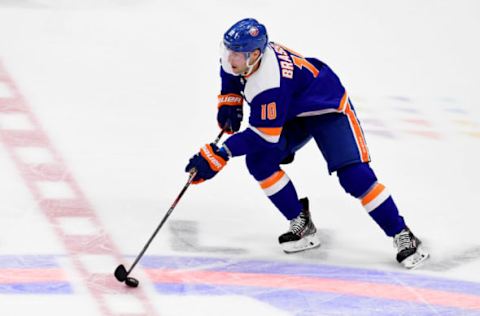 Derick Brassard #10 controls the puck (Photo by Emilee Chinn/Getty Images)