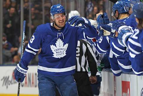 TORONTO, ON – FEBRUARY 29: Frederik Gauthier #33 of the Toronto Maple Leafs  . (Photo by Claus Andersen/Getty Images)