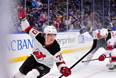 New Jersey Devils center Jesper Boqvist (70): Jeff Curry-USA TODAY Sports