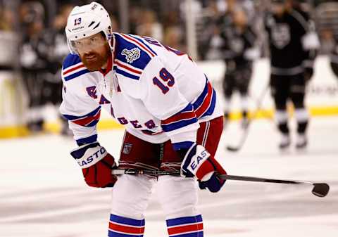 LOS ANGELES, CA – JUNE 13: Brad Richards #19 of the New York Rangers plays against the Los Angeles Kings during the first period of Game Five of the 2014 Stanley Cup Final at the Staples Center on June 13, 2014 in Los Angeles, California. (Photo by Rebecca Taylor/NHLI via Getty Images)