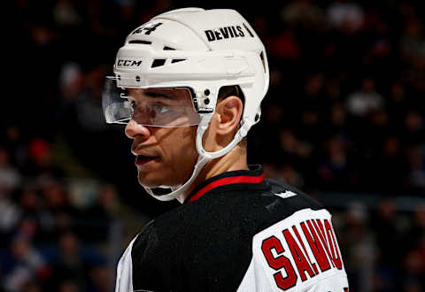 Bryce Salvador of the New Jersey Devils. (Photo by Alex Trautwig/Getty Images)