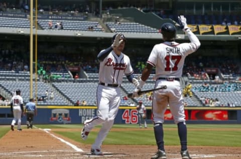 Mallex Smith is a budding star with the Braves along with Freddie Freeman.  Mandatory Credit: Jason Getz-USA TODAY Sports