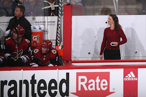 TNT broadcaster and Jennifer Botterill (Photo by Christian Petersen/Getty Images)