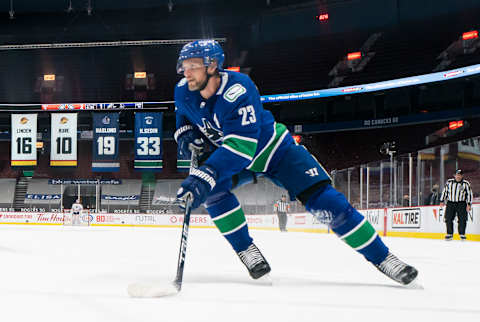 VANCOUVER, BC – MAY 03: Alex Edler #23 of the Vancouver Canucks  Photo by Rich Lam/Getty Images)