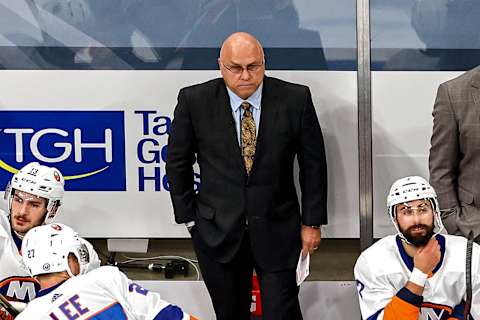 Head coach Barry Trotz of the New York Islanders (Photo by Bruce Bennett/Getty Images)