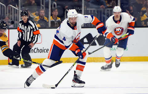 BOSTON, MASSACHUSETTS – MAY 31: Travis Zajac #14 of the New York Islanders . (Photo by Bruce Bennett/Getty Images)